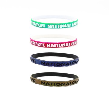 Custom Color Coated Silicone Rubber Bracelet Dual Layer